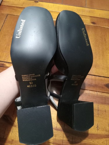 Unlisted Cross My Hrtii, Black Satine Shoes, Size 10, Woman's - Picture 8 of 10