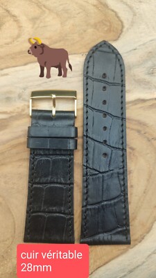 Armband 28 mm Echtleder Made in Spain schwarz 