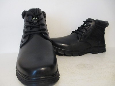 718 Mens #6420 Casual Winter Ankle Boots Lace or Zip Insulated Black Sz 8.5 - 9