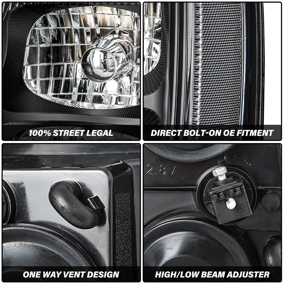 Faros negros 2003 2004 2005 2006 para Cadillac Escalade HID con bombillas diestro+derecho Foto 4 de 4