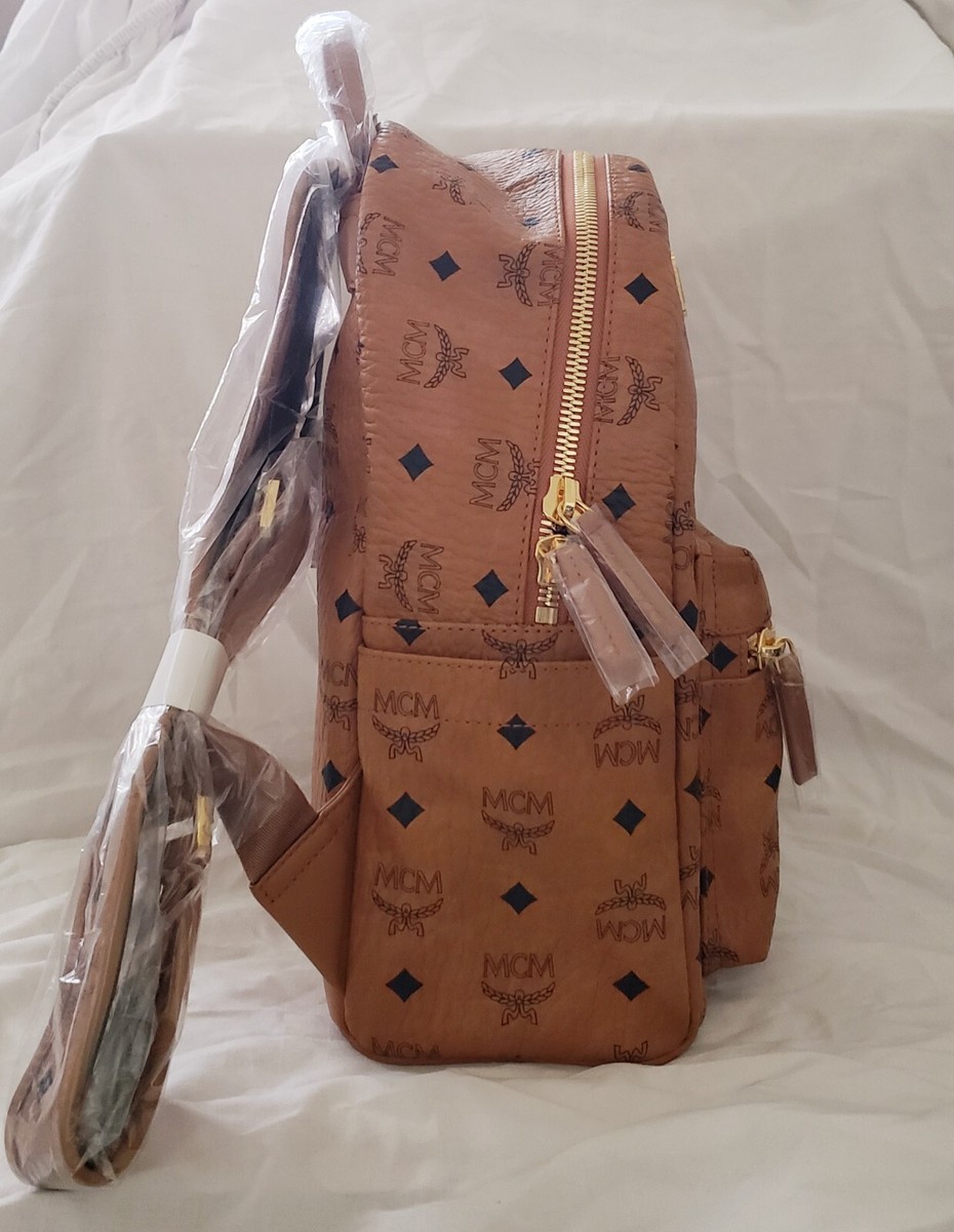 MCM Mini Classic Rabbit Backpack Visetos Cognac NWT | eBay