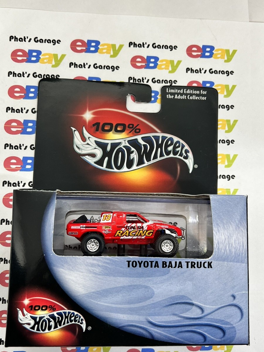 100% Hot Wheels Toyota Tundra Tacoma Baja Truck RED Black Box