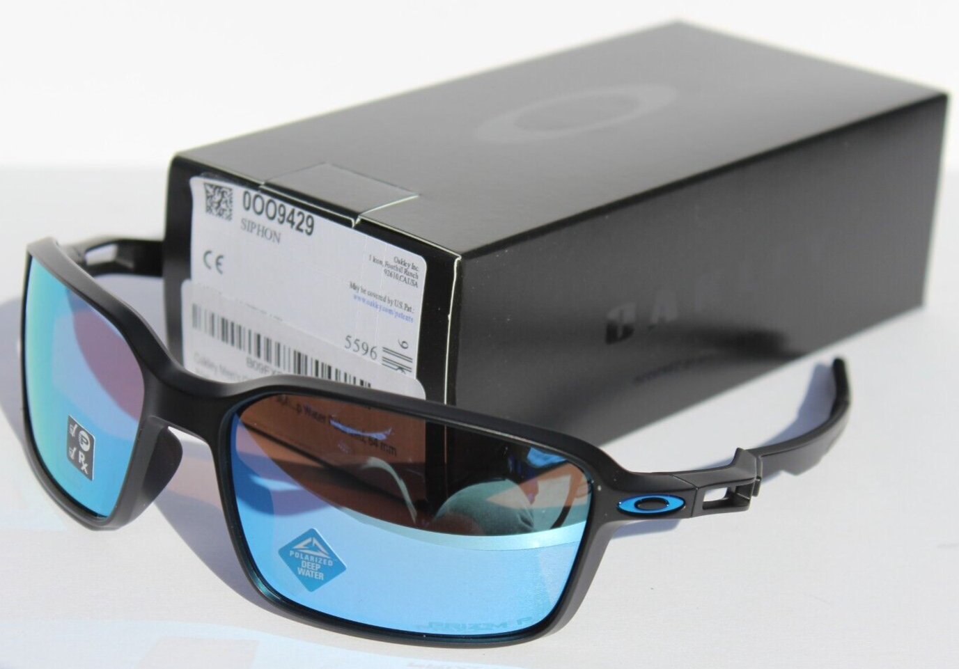 OAKLEY Siphon POLARIZED Sunglasses Matte Black/Prizm Deep Water Blue NEW  OO9429