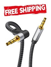 aux Cord 3.5mm Stereo Audio Cable 90 Degree Short Aux Cable 1ft Aux 3.5mm Mal...