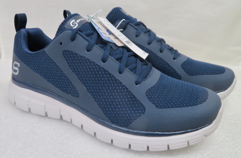 S Sport By Skechers Men's Memory Foam Reiff 3.0 Sneakers - Navy Blue 11 NWT