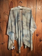 New Chartie Paige, Ruana (Chale), GiftCraft, #400638 Greens/Blues