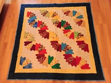 Quilt Handmade Machine Stitched Lap Quilt, Crib Quilt Farmhouse Country Colorful