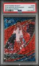 2019 PANINI SELECT SHAI GILGEOUS-ALEXANDER RED DISCO PRIZM #10/49 PSA 10 MVP