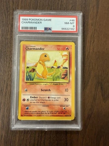 1999 Pokémon Charmander Base Set #46/102 PSA 8