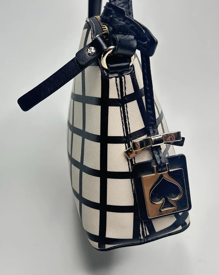 Kate Spade Brightwater Drive Hanna Crossbody Bag Black Cream Windowpane - Image 4 of 4