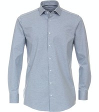 VENTI Men's Business Shirt Modern Fit Kent Collar Long Sleeve Solid Light Blue