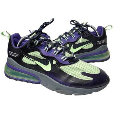 Nike Air Max 270 React Future Swoosh Black Green Purple Sneakers Men s Size 8.5