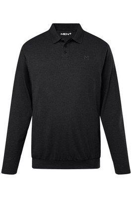 Men Plus Herren große Größen Poloshirt Bauchfit Basic Piqué Langarm 836274