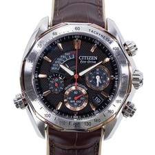 Citizen Men's Solar Watch, 3-Hand Grand Complication, Black Multifunction Luxury