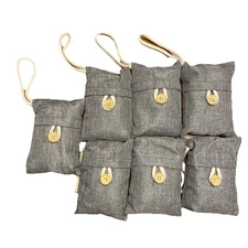 Lot of 7 Charcoal Air Purifying Hanging Bags Nature Fresh Absorb Odor Mold Gray