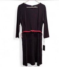 Navy blue midi Tommy Hilfiger Career dress with red belt Nautical NWT Size 14