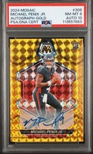 Michael Penix Jr. Mosaic Gold Auto /10 PSA Auto 10 NM-MT 8 Atlanta Falcons 2024