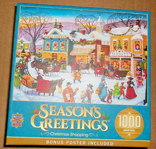 Master Pieces Season's Greetings 1000 Piece Jigsaw Puzzle w/Poster - Complete