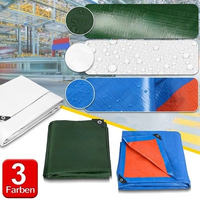 10M LKW Hobel PVC Deckplane mit Ösen wasserdicht Holz Garten ca. 200g/m² DE