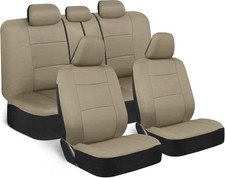Os-309-ab Tan Trim Black Car Seat Covers Full 9 Piece Set Split Option Bench