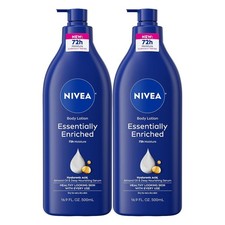 NIVEA Essentially Enriched Body Lotion for Dry Skin, Pack of 2, 16.9 Fl Oz each