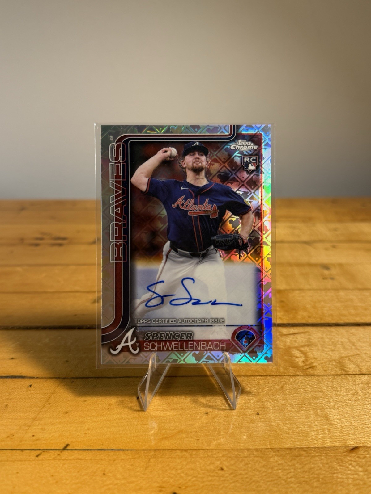 2025 Topps Chrome Logofractor Spencer Schwellenbach Auto ON CARD Braves RA-SS