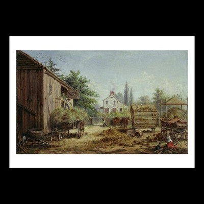 Edward Lamson Henry - Barnyard in Pennsylvania A2 Art Print