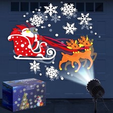 Christmas Santa Claus Projector Light Outdoor Decor with 1 Film Slides Holida...