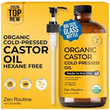 Organic Castor Oil 16oz Cold Pressed Hair Growth Lashes