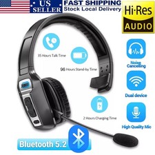 Wireless Bluetooth 5.2 Headset with Microphone AI Noise Cancelling For Phones PC