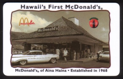 McDonald's Aina Haina Hawaii Erste McDonald's Coke Logo Telefonkarte VSA-Pr1
