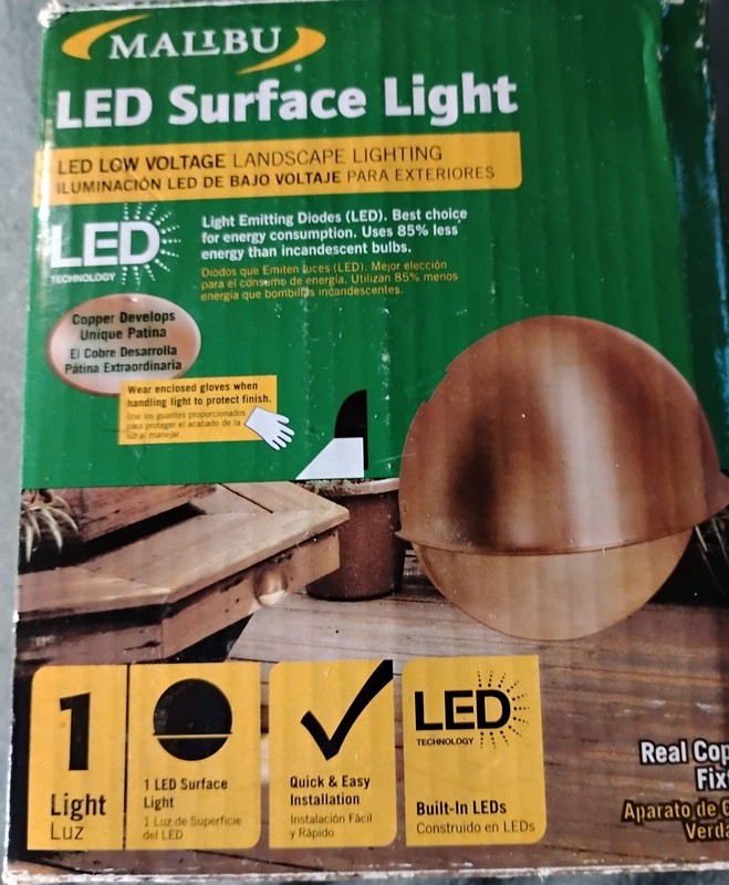 Malibu LED Surface Light Copper Exterior Fixture