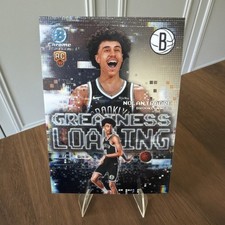 2025 BOWMAN CHROME GREATNESS LOADING NOLAN TRAORE ROOKIE CARD #GL-19 NETS