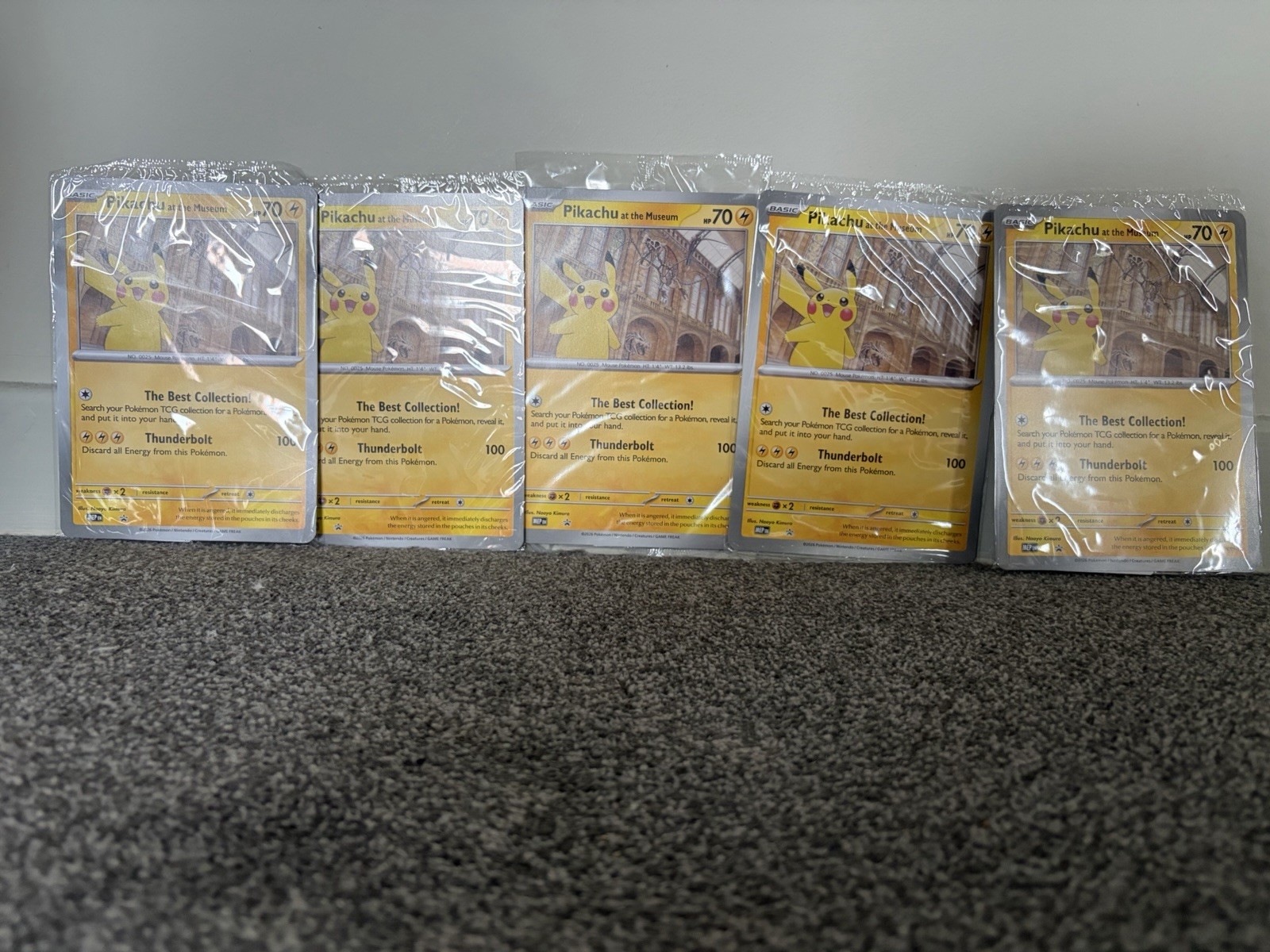 Pokemon TCG Pikachu At The Museum Jumbo Promo Card x5  - Sealed - New