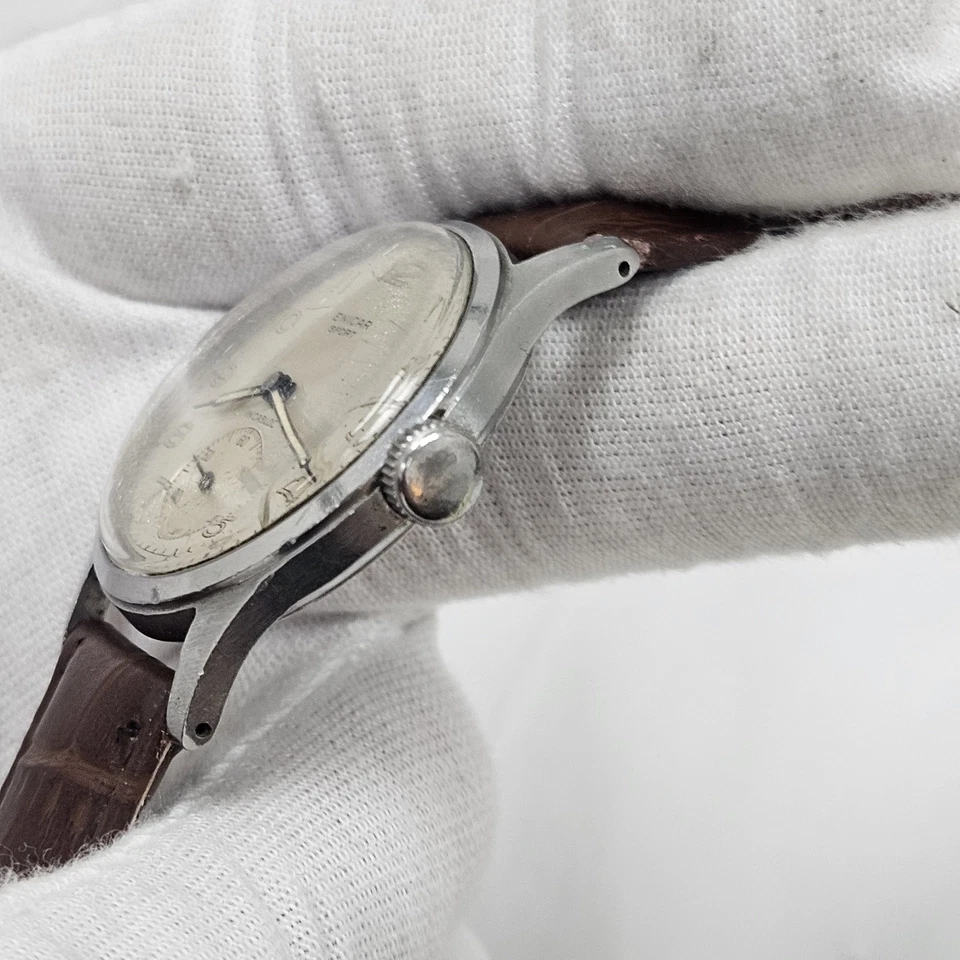 Reloj deportivo vintage Enicar para hombre cuerda mecánica cuero inoxidable sub-segundo  Foto 3 de 4