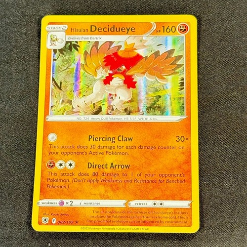 Hisuian Decidueye 82/189 Holo Rare SWSH10: Astral Radiance Pokemon TCG