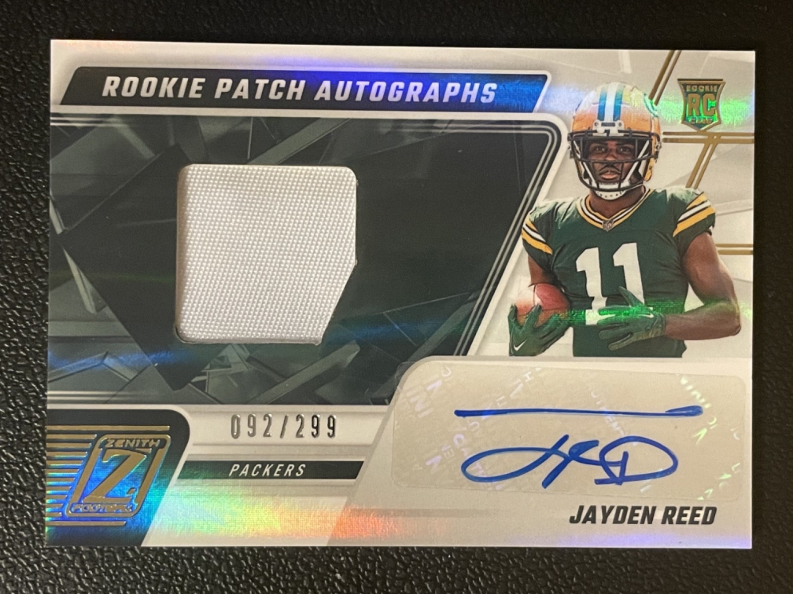2023 Panini Zenith #218 Jayden Reed 92/299 Jersey Auto Autograph RC Rookie