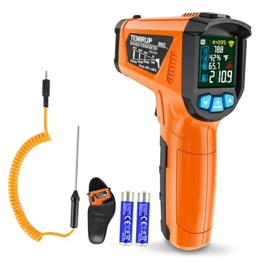 Infrared Thermometer Gun, Digital Laser Orange -58°F~1472°F (-50°C~800°C)
Opens in a new window or t