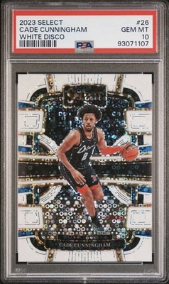 PSA 10 2023 Panini Select NBA Cade Cunningham White Disco /75 pop 4 #26 Pistons