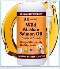    Natural Dog Company Wild Alaskan Salmon Oil Formula with Omega 3,Fish Oil,32oz