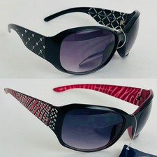 2x Fashion Oversized Sunglasses For Women 100 UVA Protection, Black Pink