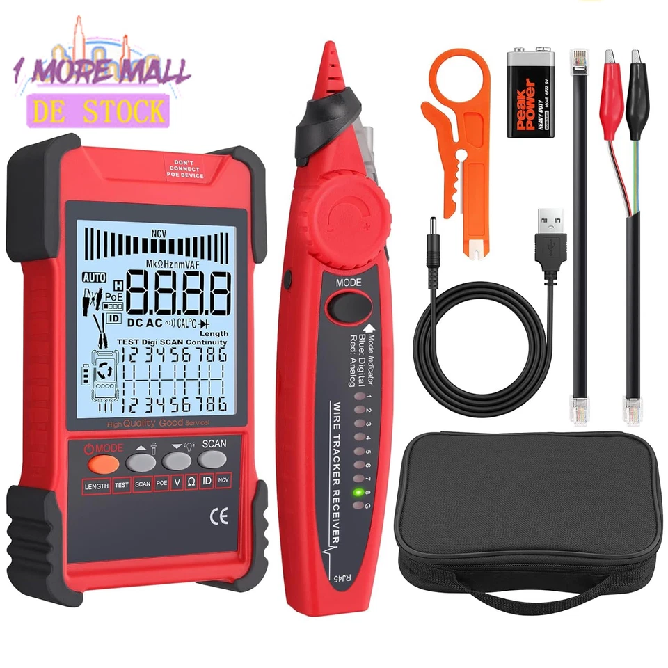 Wire Tracker PoE Kabelfinder Kabeltester Leitungssucher Netzwerk für CAT5/6/7/8
