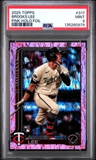 2025 TOPPS PINK HOLO FOIL #317 BROOKS LEE PSA 9