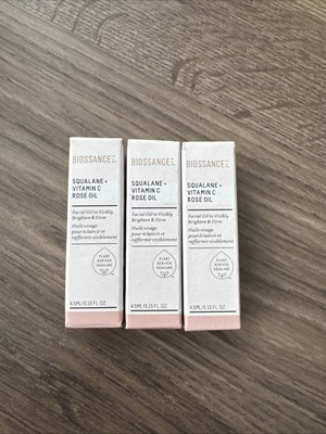 Lot of 3 Biossance Squalane + Vitamin C Rose Oil (Travel Size) 