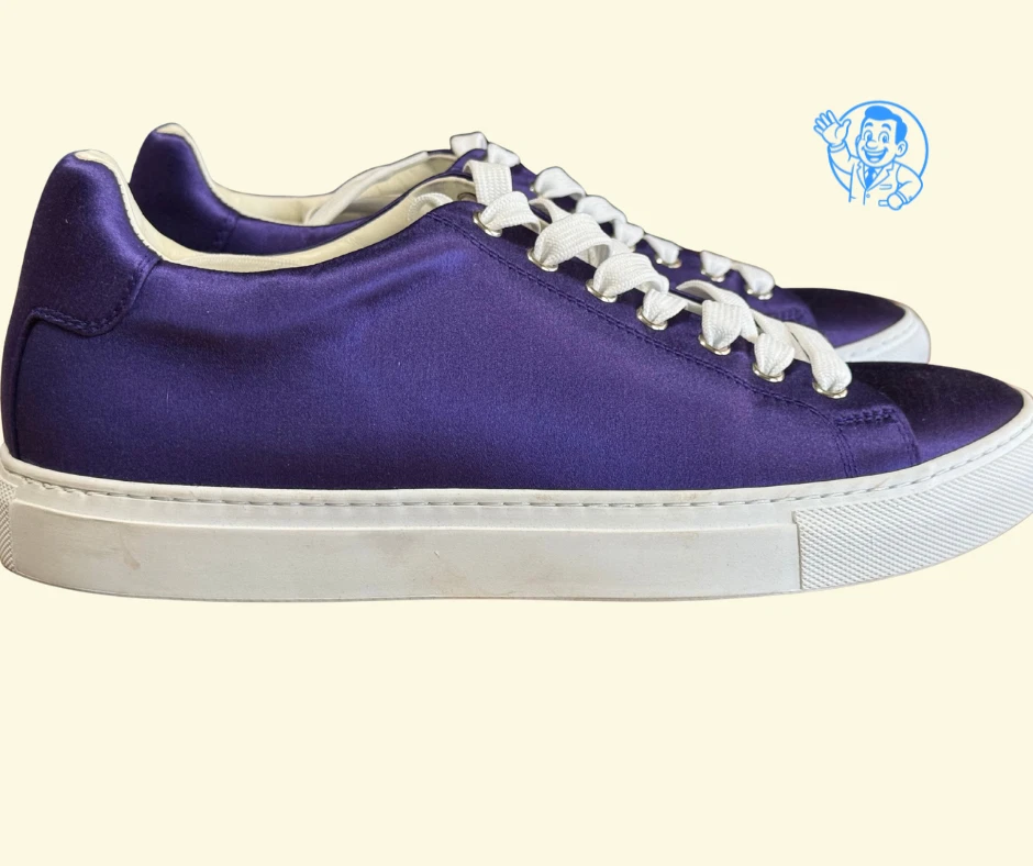 Jil Sander Women’s Size 41 Purple Satin Low-Top Sneakers EU 41 / US 10 Designer - Image 4 of 4