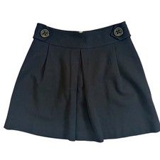 EXPRESS DESIGN STUDIO Black Pleated Button Detail A-Line Skirt Size 0