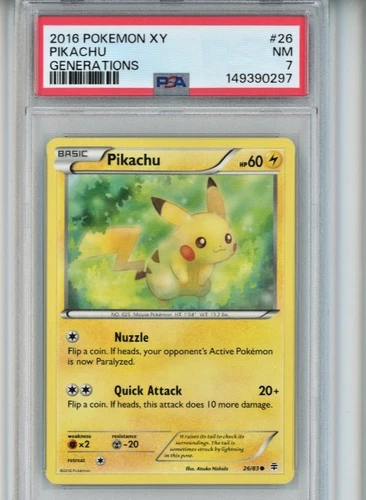 2016 POKEMON XY GENERATIONS #26 PIKACHU PSA 7