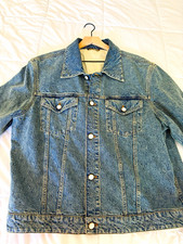 Louis Vuitton Blue Monogram Button-Front Denim Jacket w/ Pockets Men  s 56