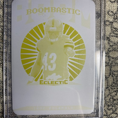 #ad #ad 2023 Leaf Eclectic Football Plate 1 One Number B TP1 Bombastic Troy Polamalu $75.00