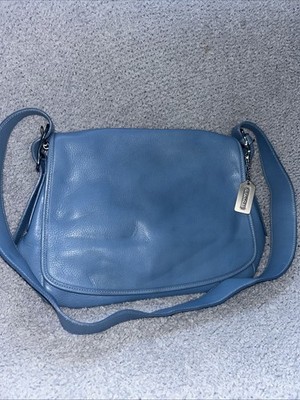 Coach Vintage Handbag sky blue leather shoulder bag made in Costa Rica J3P-9332